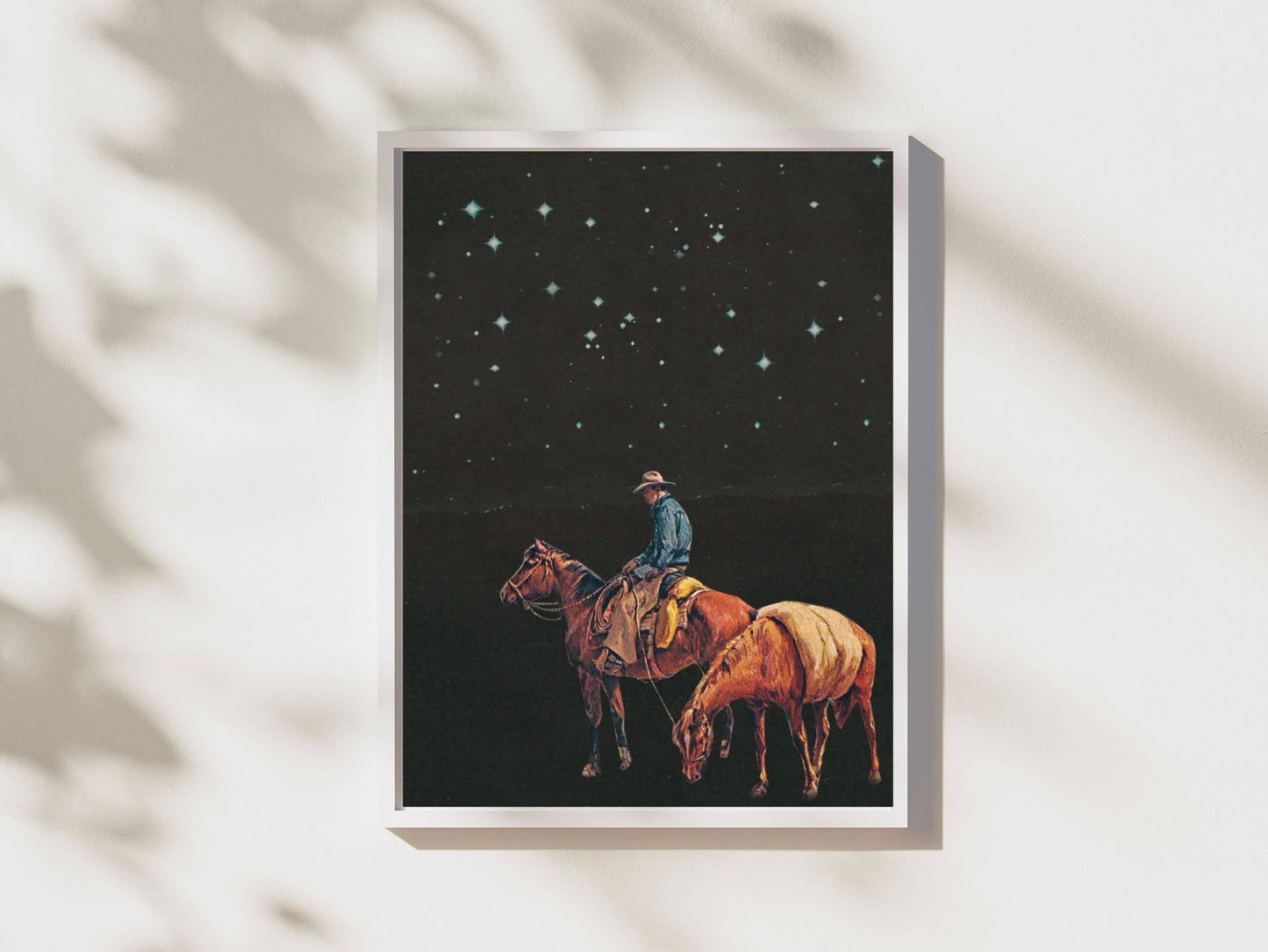 Midnight Cowboy Collage Print, Western Decor, Cowboy Print