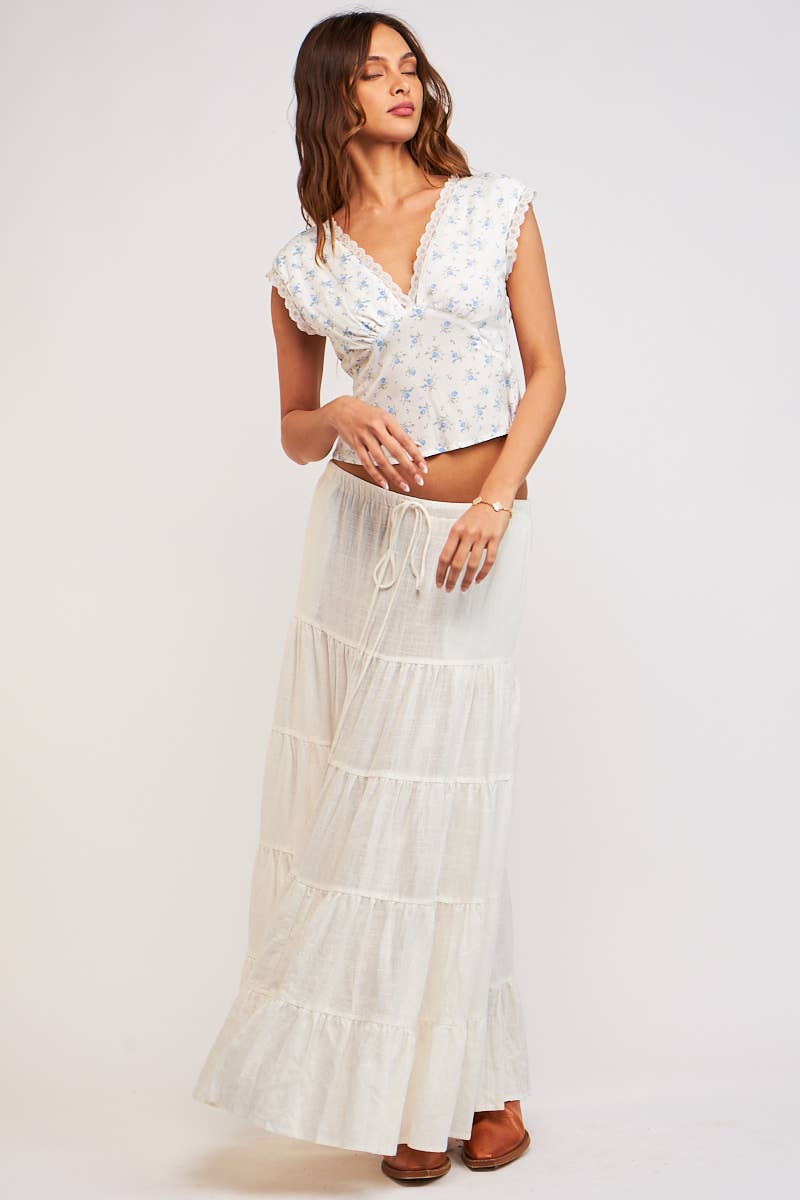 Floral V-neck Open Back