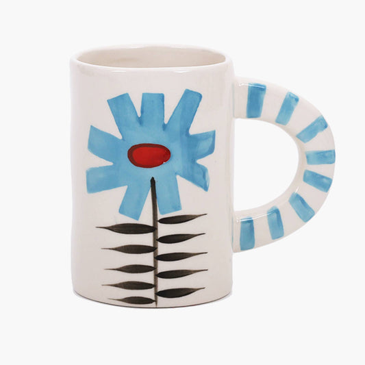 Ceramic Coffee Mug: Blue Flower