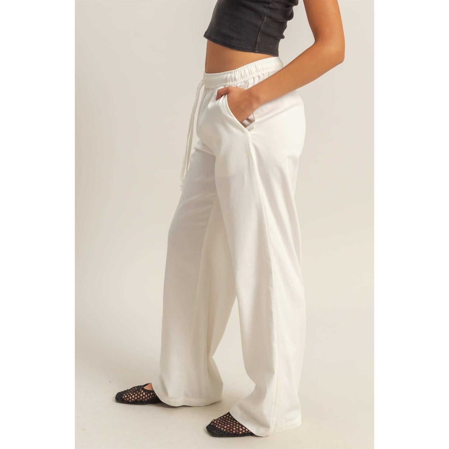 Casual Drawstring Straight Leg Pants