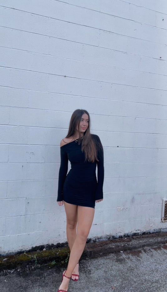 Long Sleeve Off The Shoulder Dress