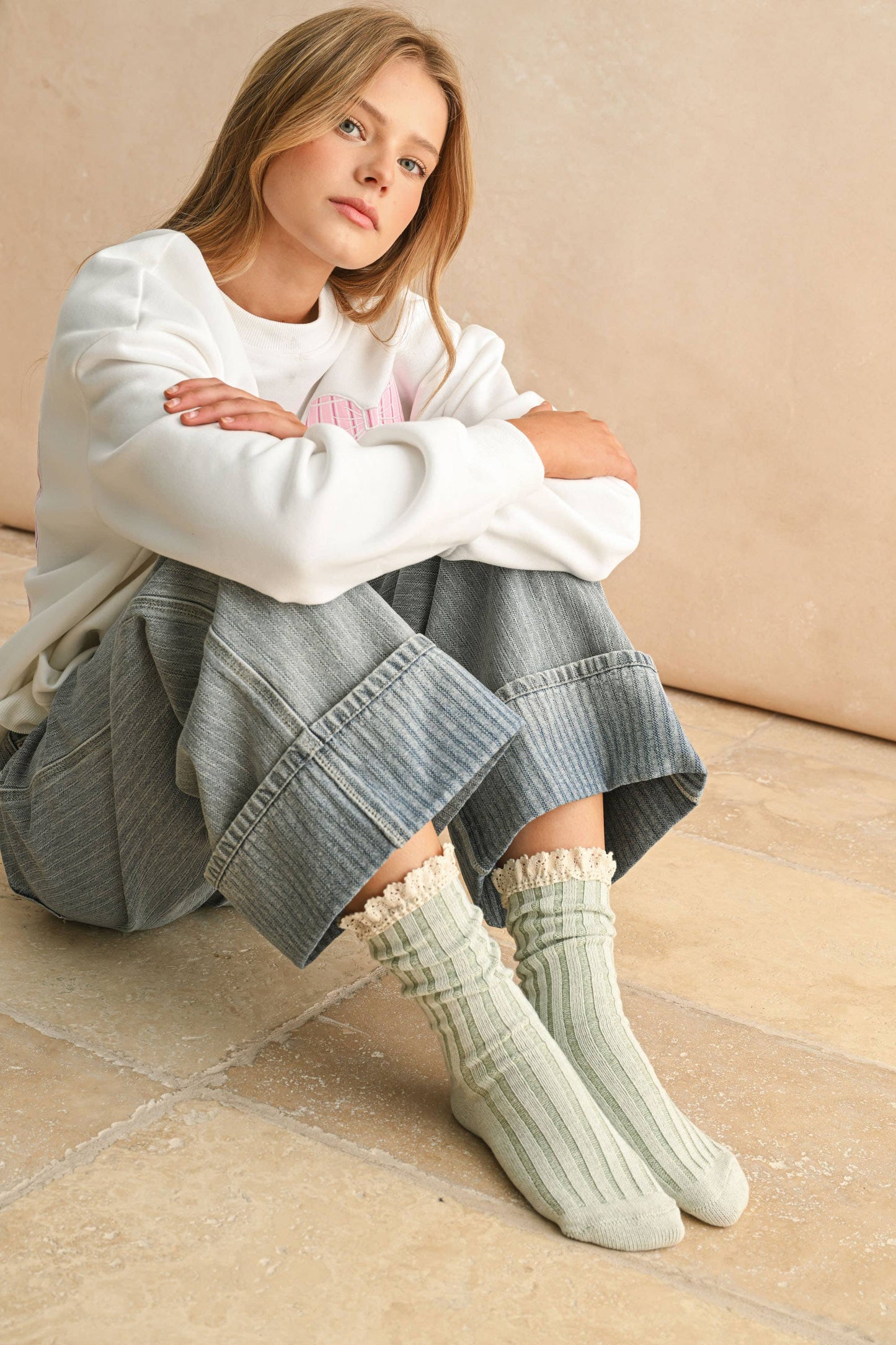 Crochet Trim Lace Socks
