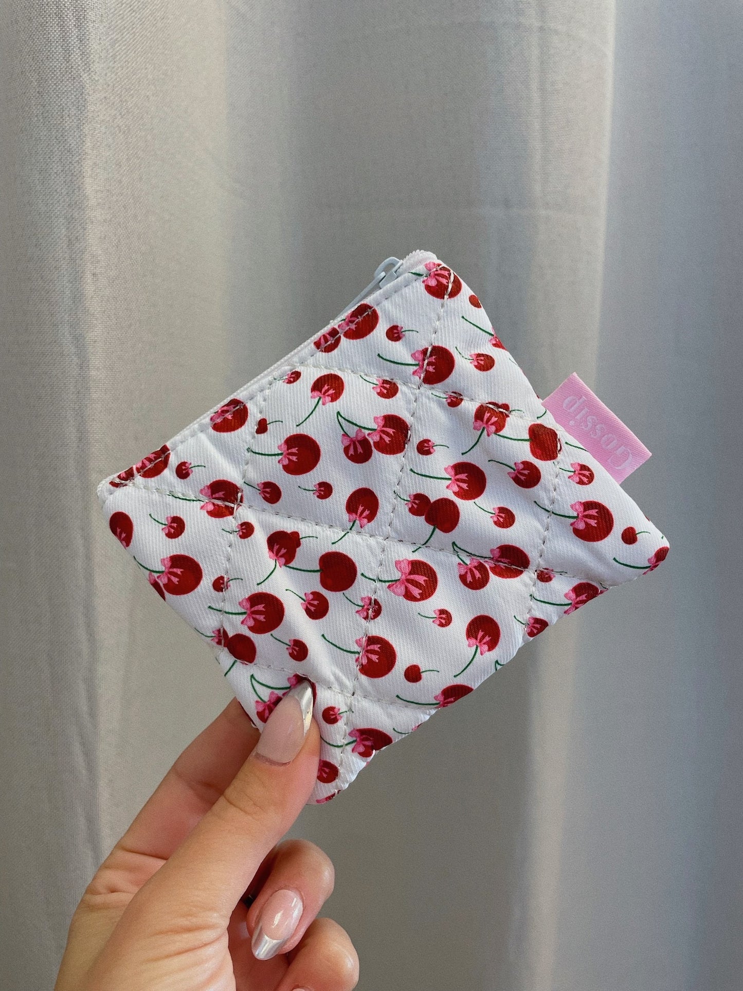 Quilted cherry coin purse