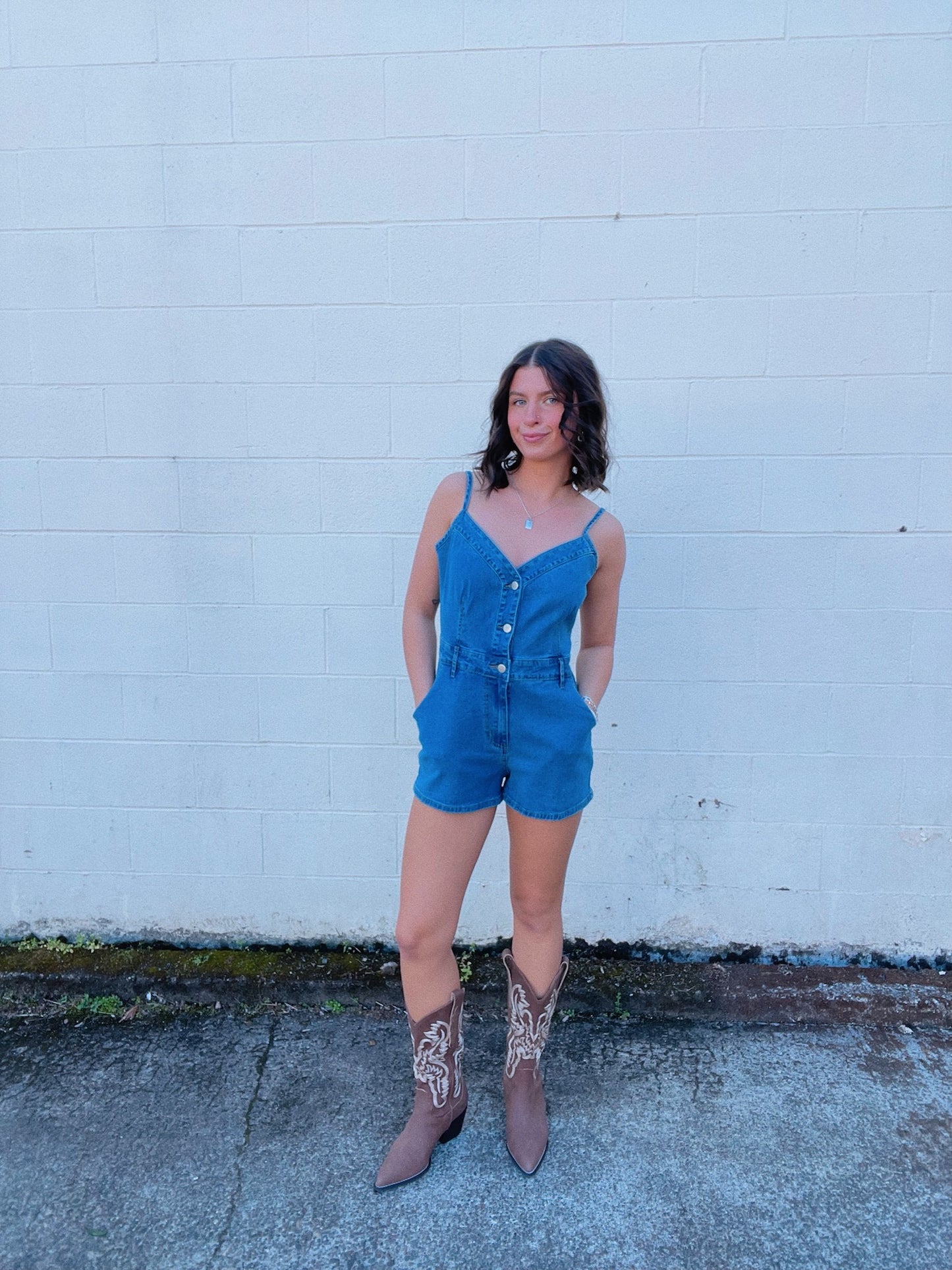 Cami Denim Romper
