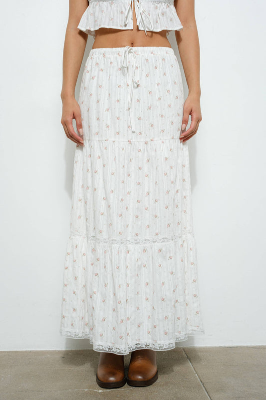 Floral Cottage Core Tiered Skirt