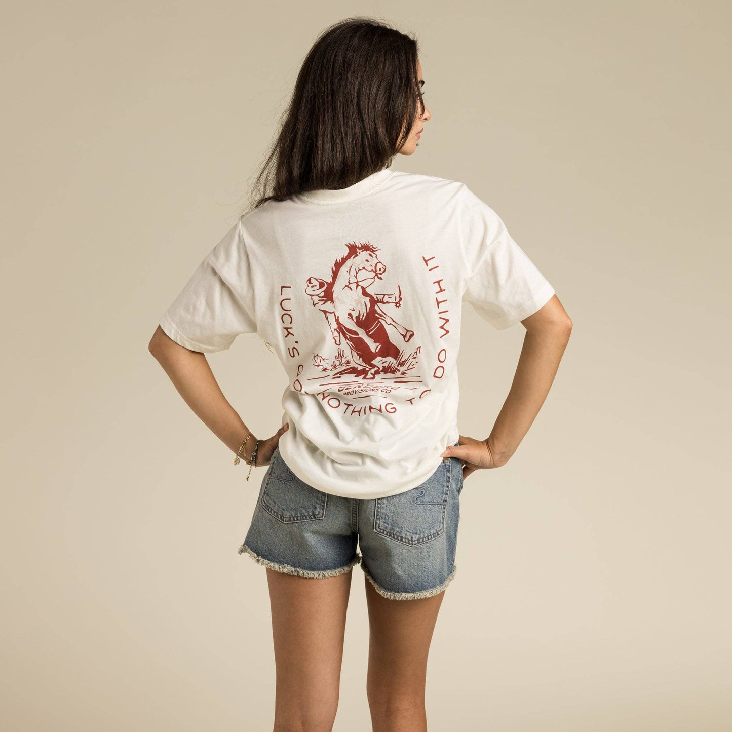 No Luck T-Shirt: Vintage White / Large