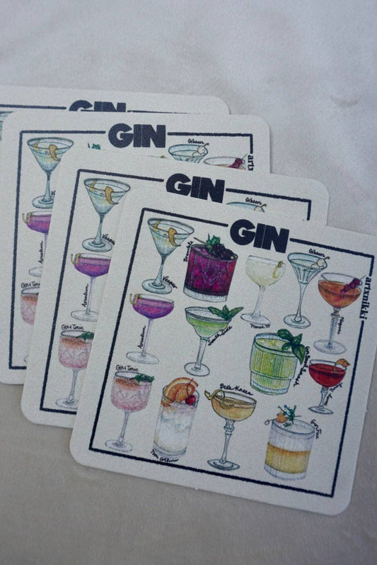 Classic Gin Cocktail Coaster Set of 4