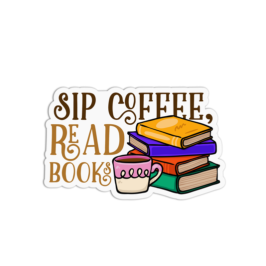 Sip Coffee Read Books New Coffee Stickers