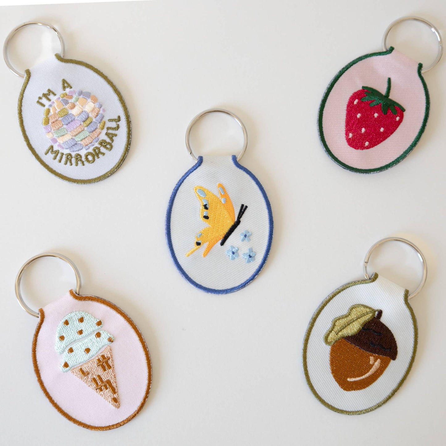 Butterfly Embroidered Keychain | car keys accessory