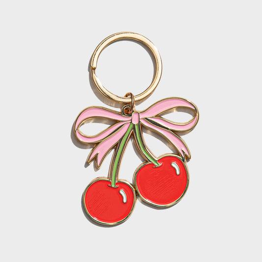 Cherries Enamel Keychain Bag Charm