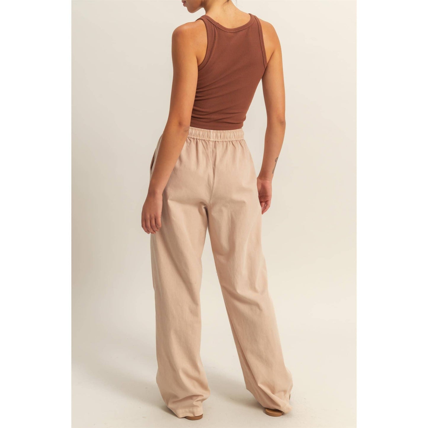 Casual Drawstring Straight Leg Pants