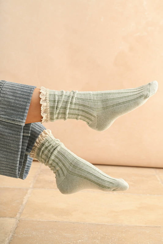 Crochet Trim Lace Socks