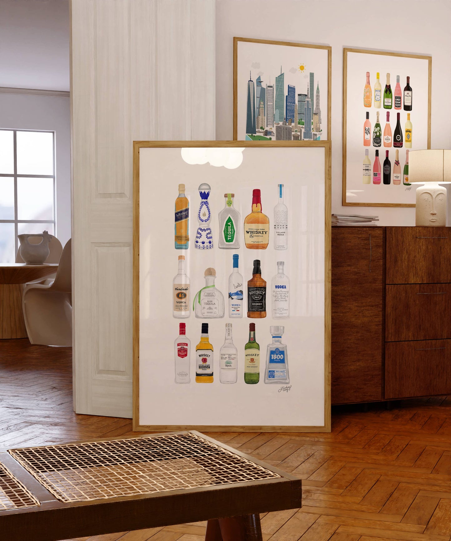 Boozy Bottles Illustration - Art Print
