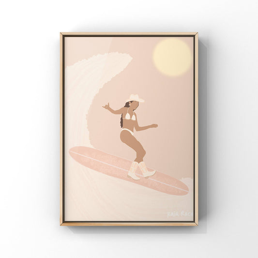 Surf Cowgirl Art Print