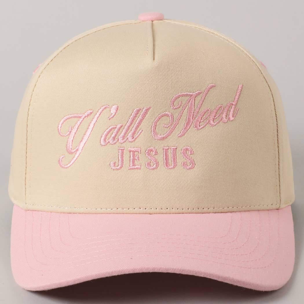 Y'all Need Jesus Lettering Embroidered Trucker Hat