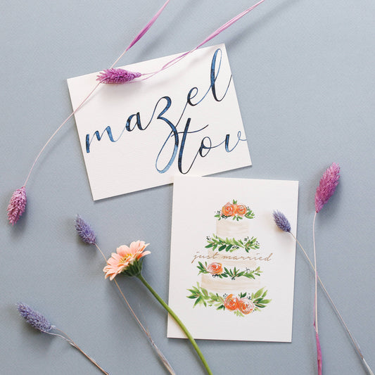 Just Married Cake Wedding Card