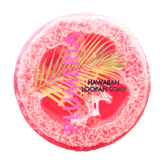 Plumeria Sea Salt & Kukui Exfoliating Loofah Soap