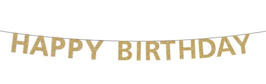 Gold Happy Birthday Banner