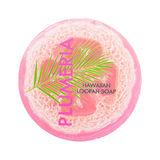 Plumeria Sea Salt & Kukui Exfoliating Loofah Soap