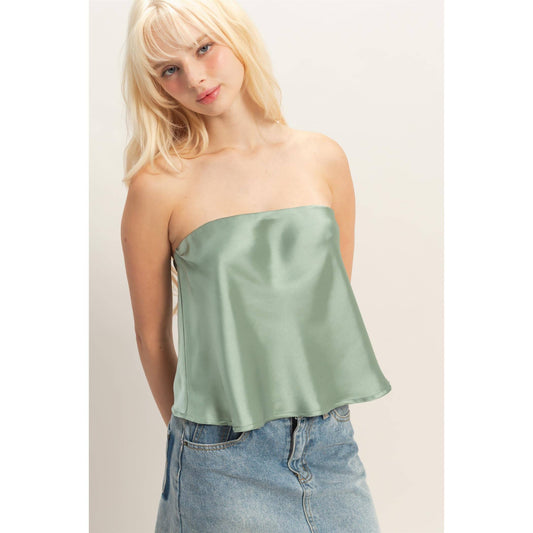 Satin Strapless Tube Top