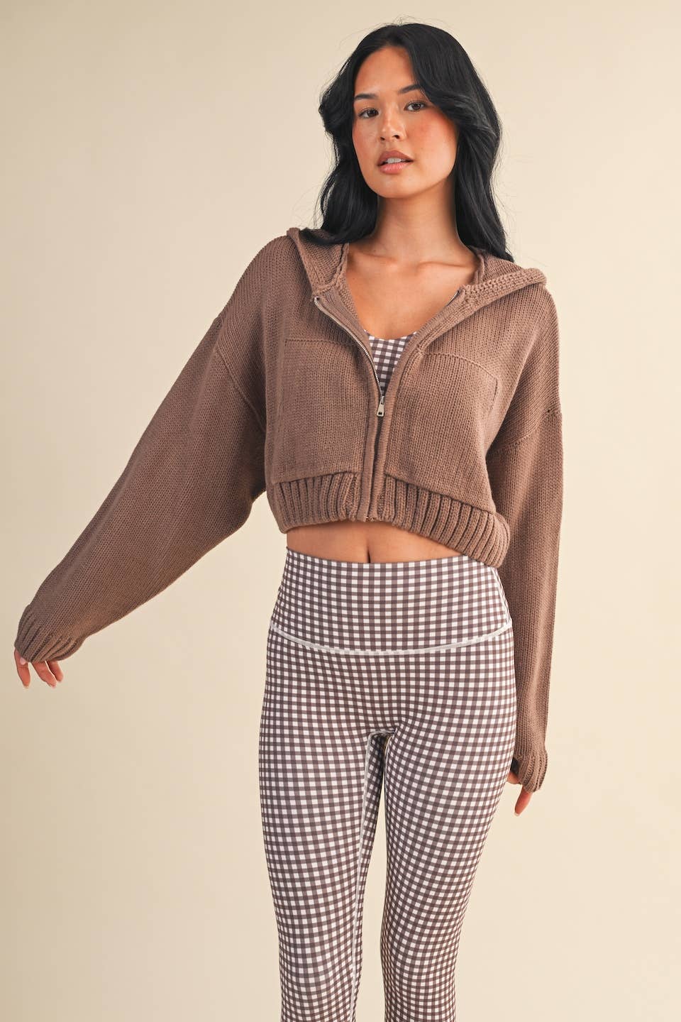 Kat Knit Zip Up Hoodie Sweater