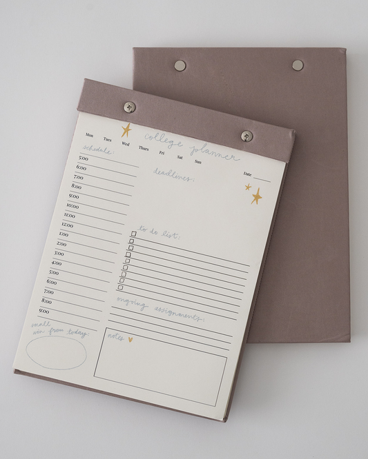 College Daily Planner Notepad