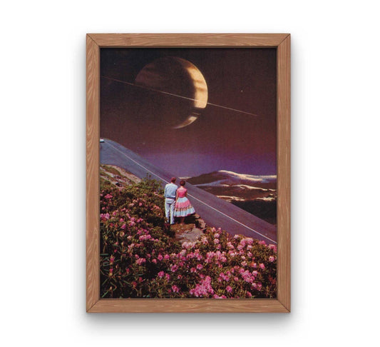 Surreal Vintage Space Collage, Collage Art Print, Surreal Ar