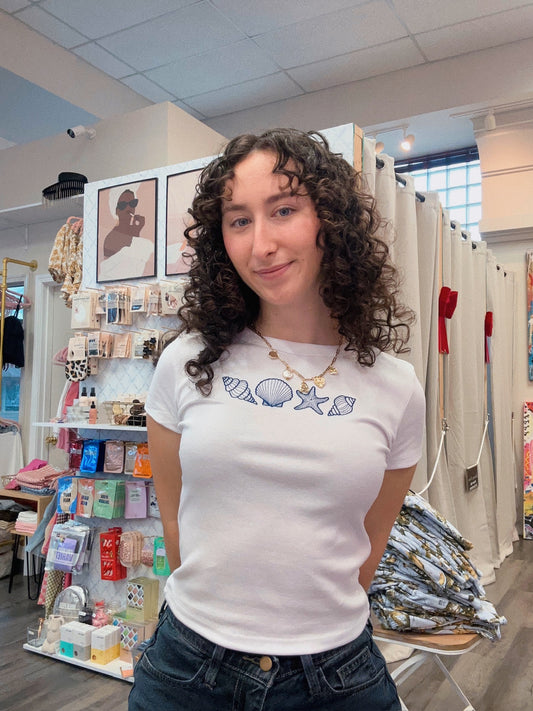 Embroidery Seashell baby Tee