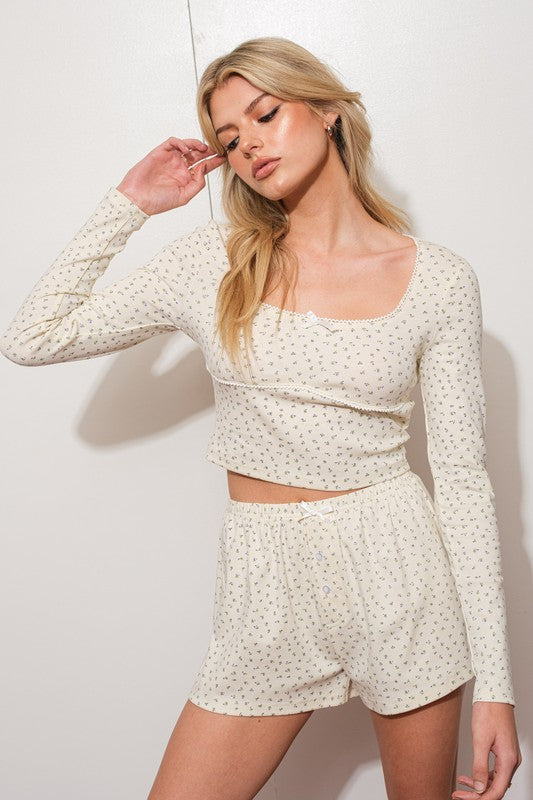 Floral Ivory Top