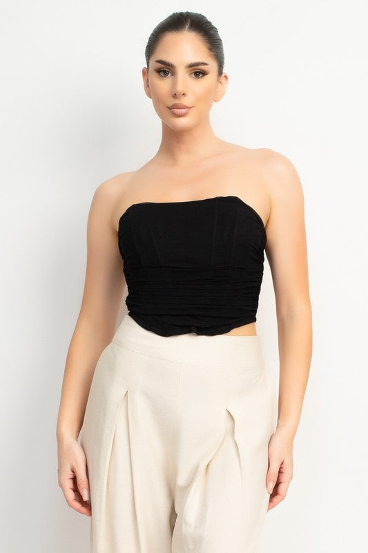 Shirred Corset Tube Top