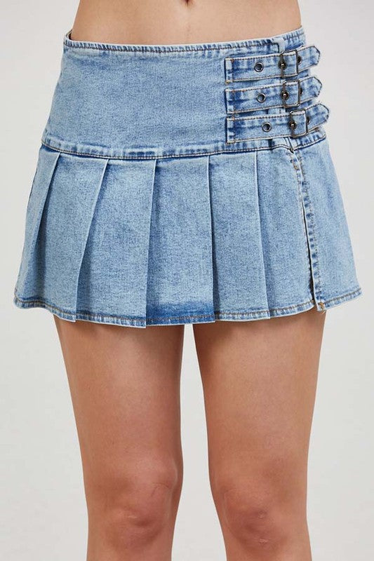 Mineral Wash Denim Skirt