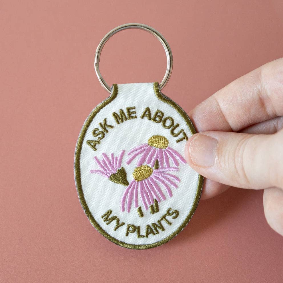 Plant Embroidered Keychain