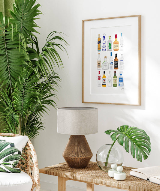 Boozy Bottles Illustration - Art Print