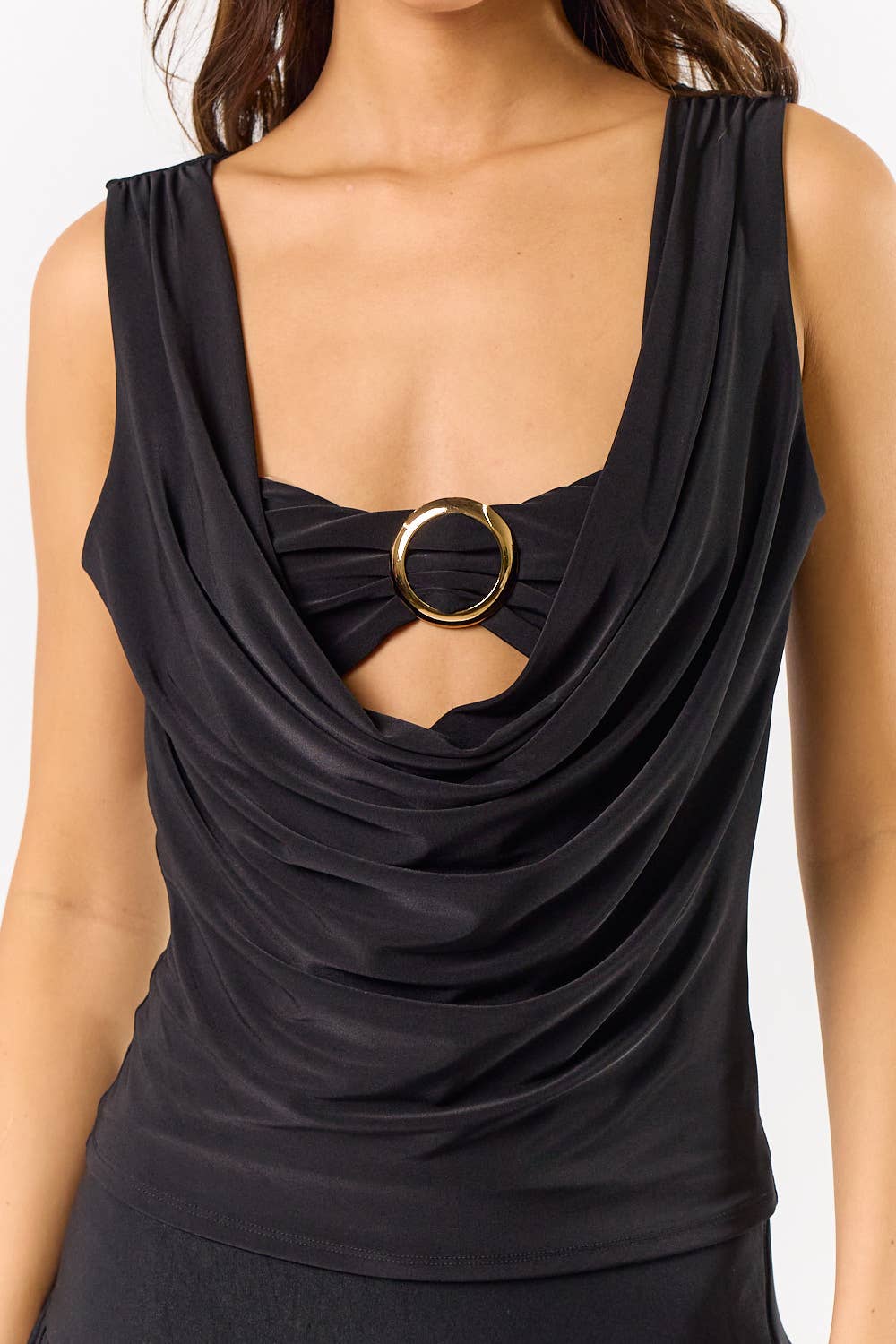 Ring Detailed cowl top
