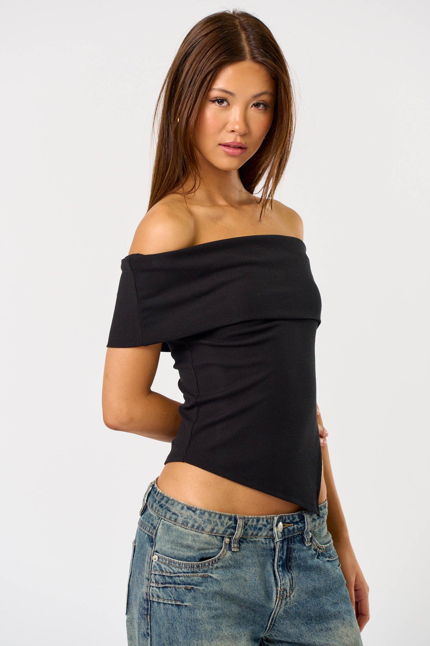 Aly Asymmetrical Off Shoulder Top