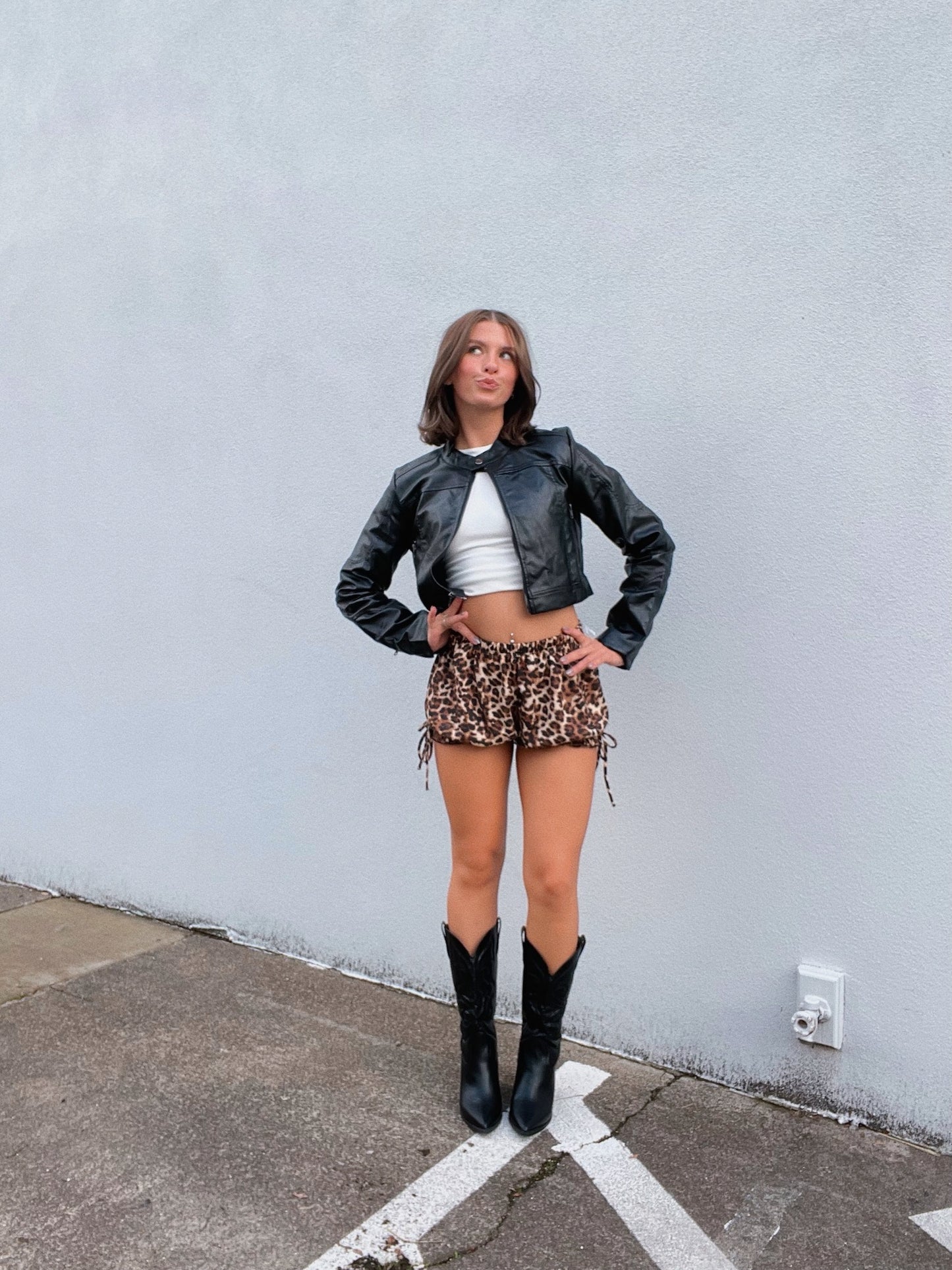 Basic Cropped Moto Jacket
