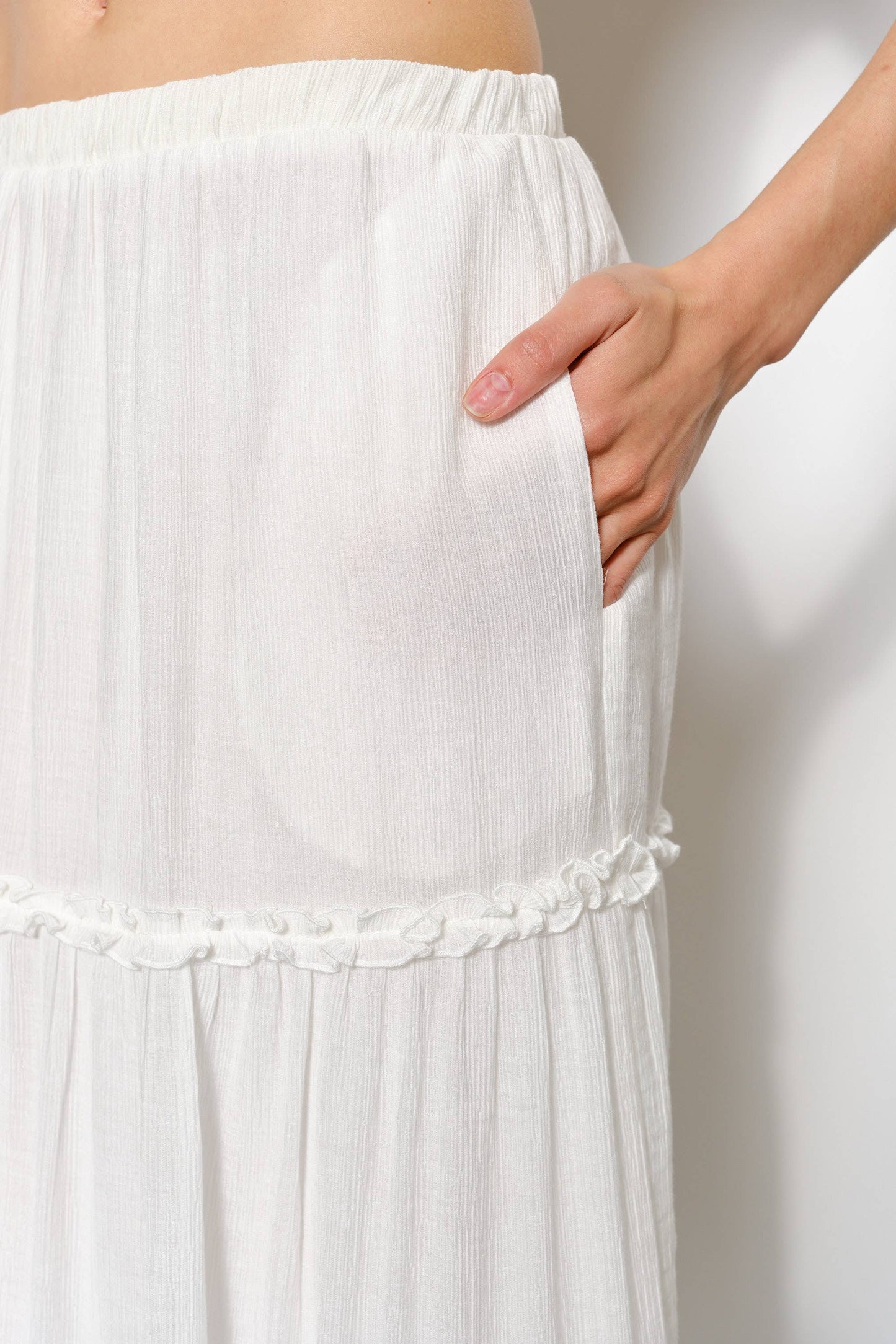 Ruffle Chiffon Maxi Skirt