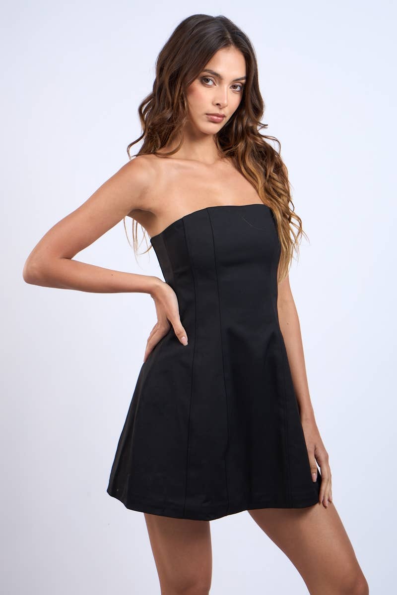 Solid Straight Tube Mini Dress