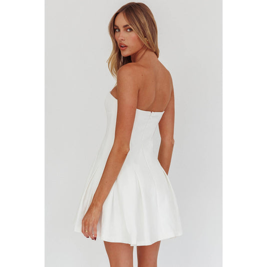 Tube Top Solid Mini Dress