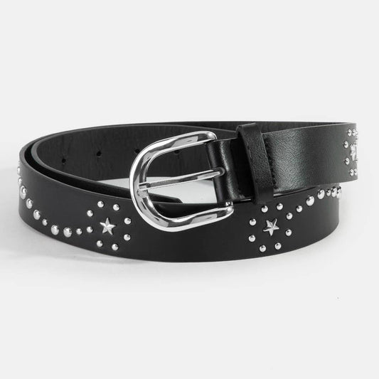 Studded Star Vegan Leather Belt