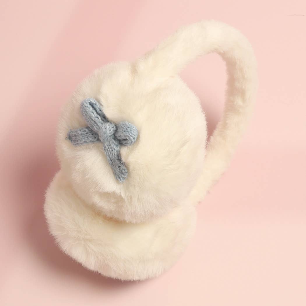 Bow Detailed Faux Fur Luxury Soft Earmuffs