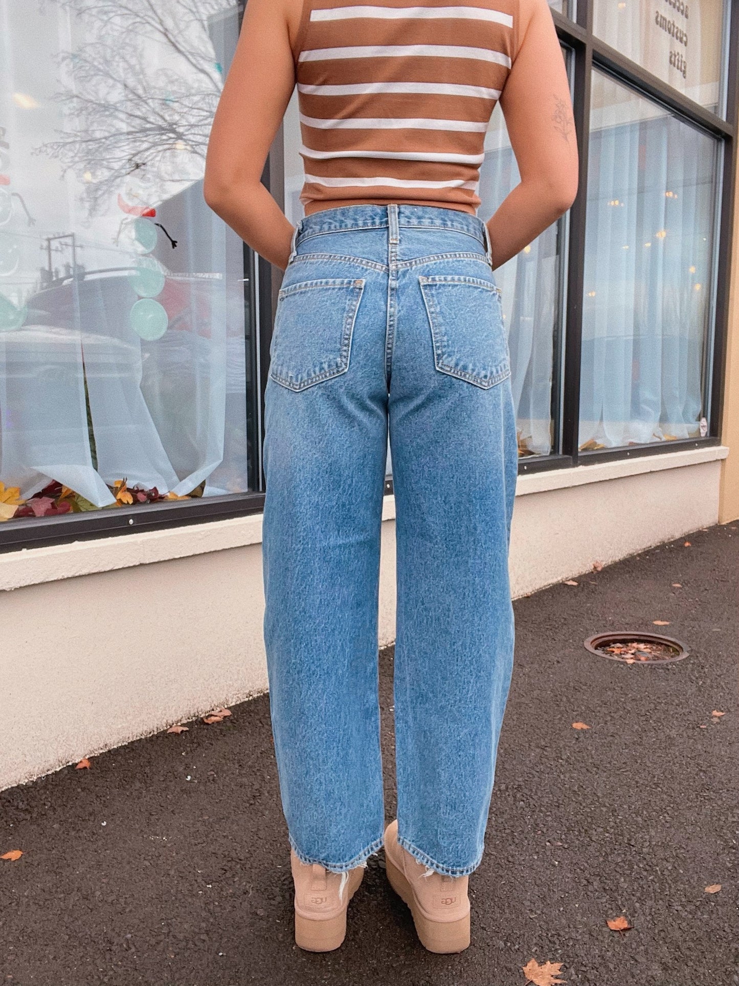 Barrel Jeans-Medium Wash