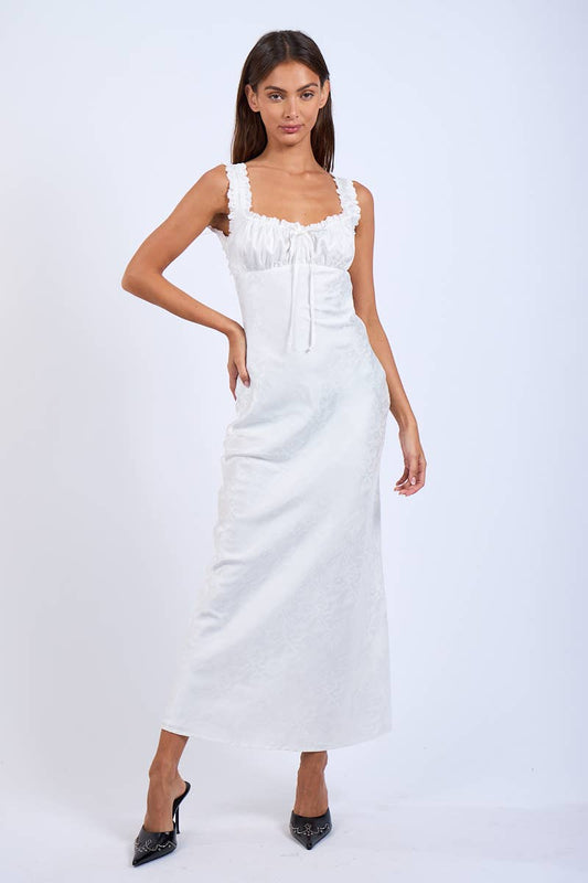 Satin Ruched Bust Sleeveless Open Back