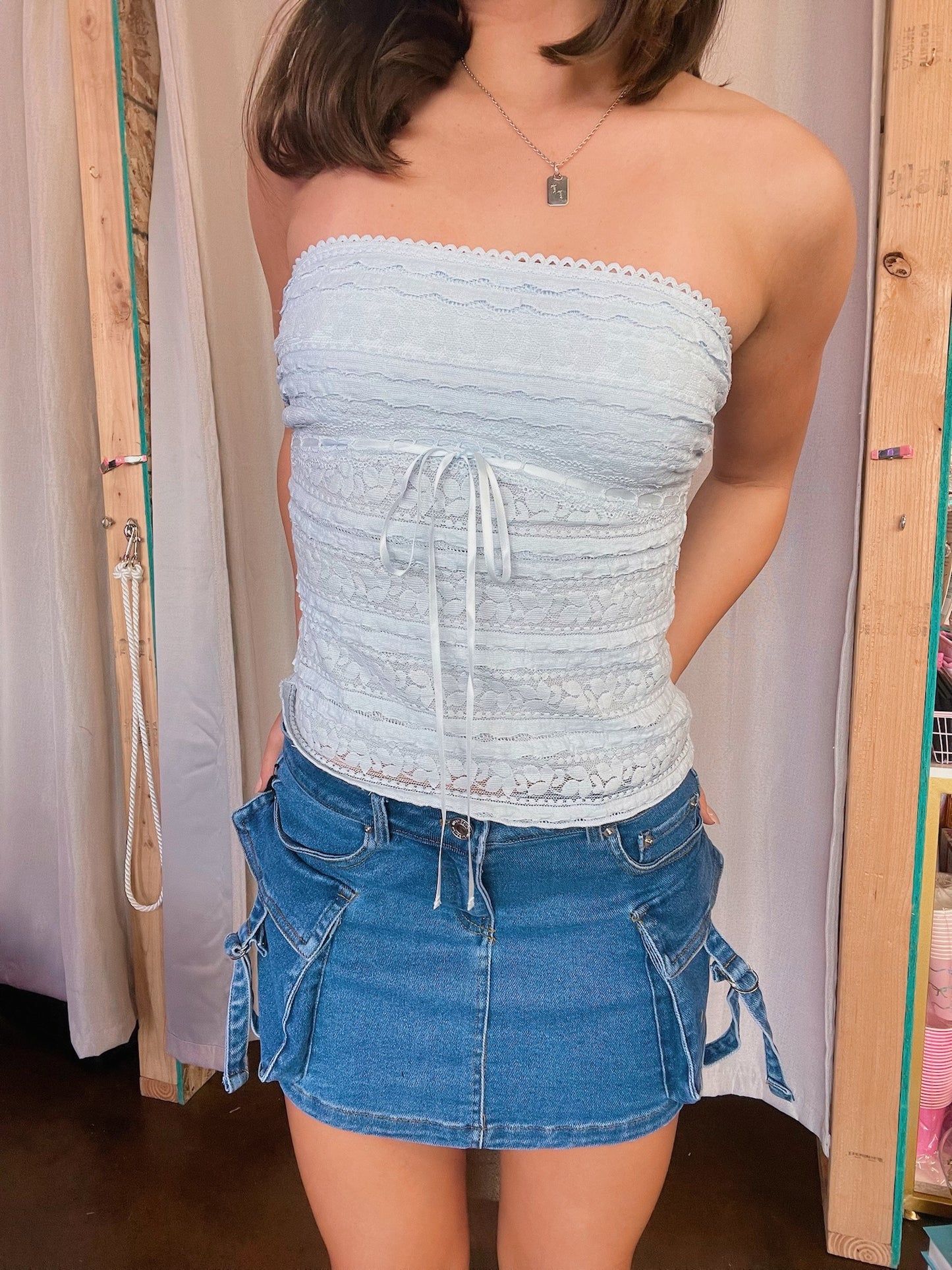 Denim Cargo Skirt