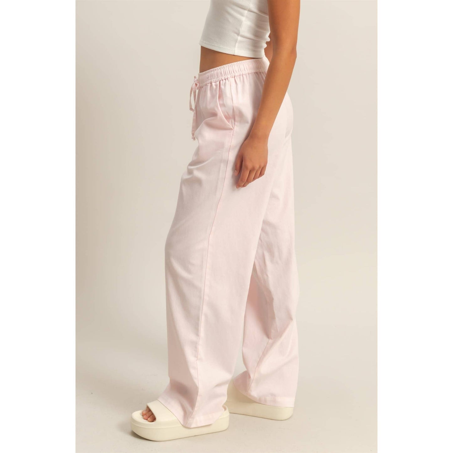 Casual Drawstring Straight Leg Pants