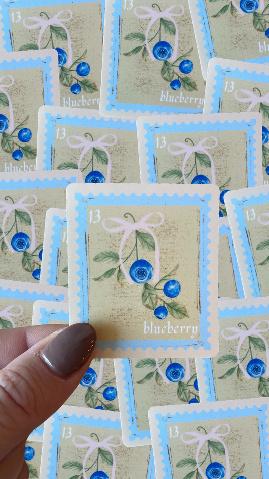 Vintage Blueberry Stamp Sticker