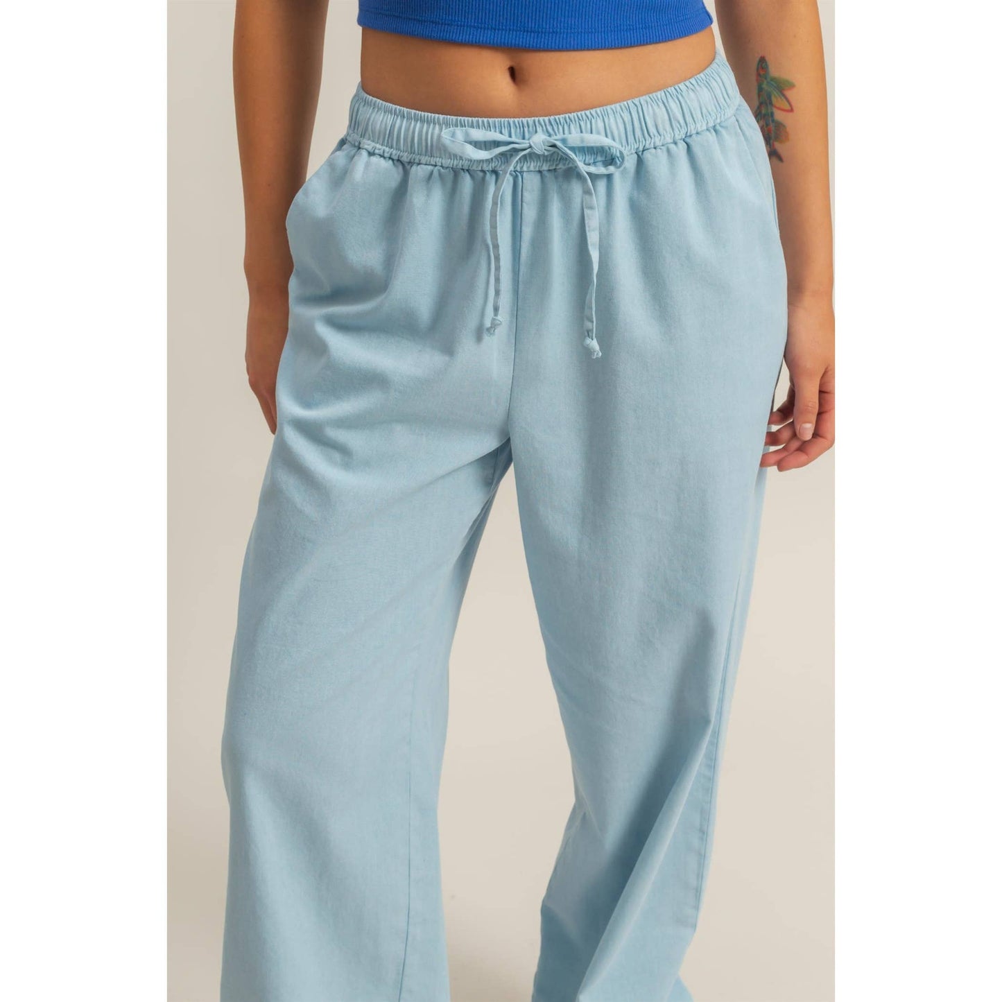 Casual Drawstring Straight Leg Pants