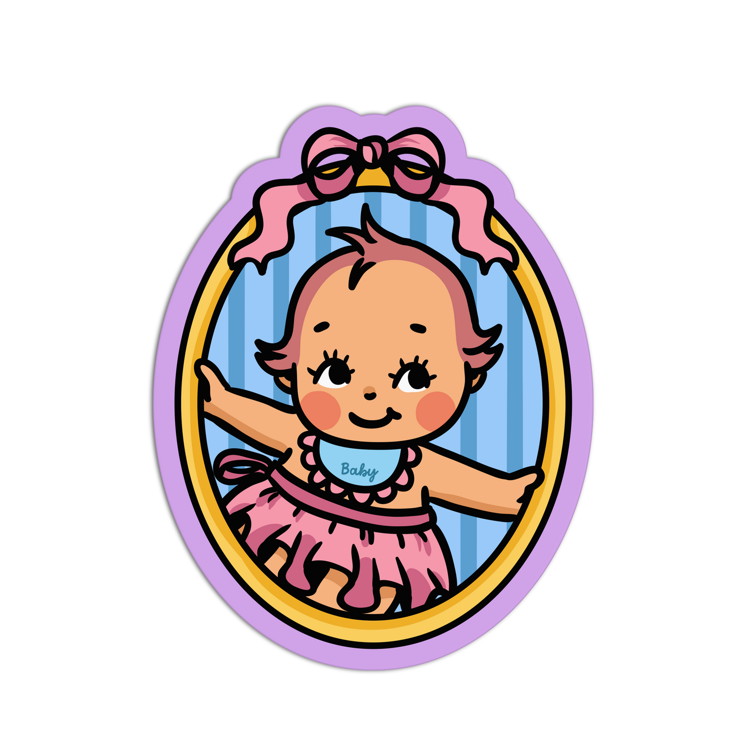Retro Babies Vinyl Waterproof Stickers