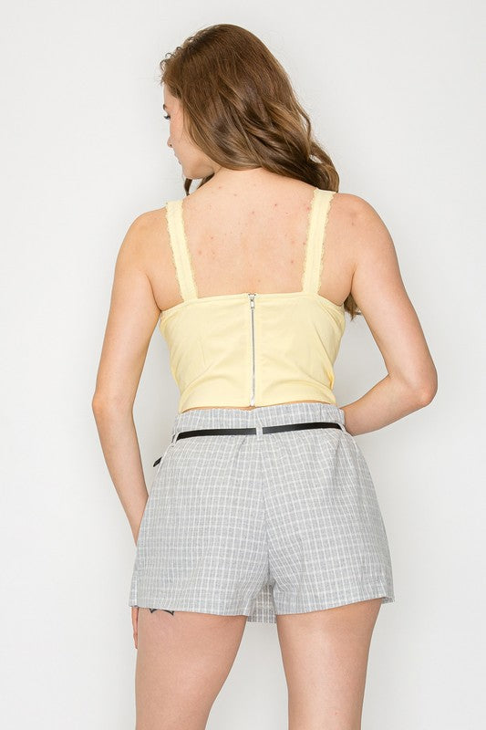 Lace-Trim Corset Top