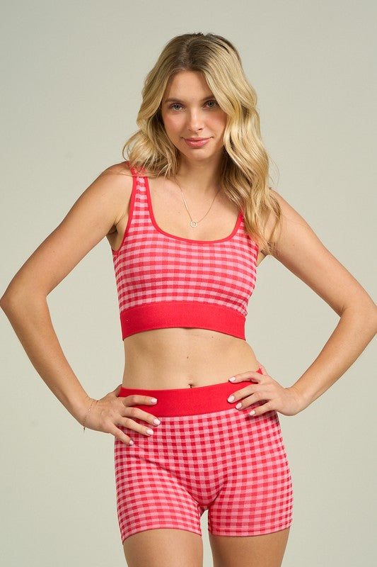 Gingham Athletic Shorts